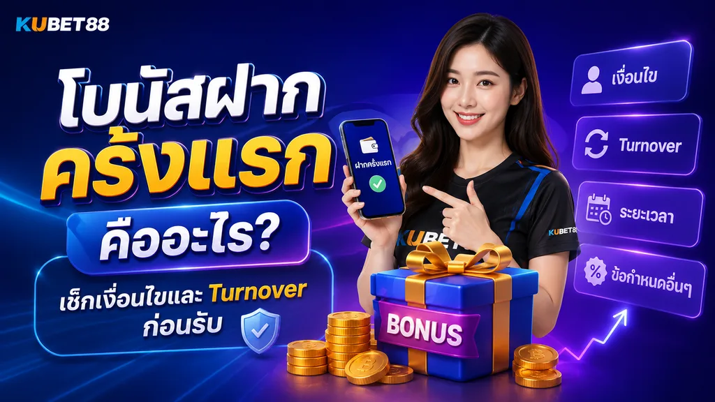 โบนัสฝากครั้งแรก คืออะไร เช็กเงื่อนไขและ Turnover ก่อนรับโปรโมชั่น KUBET88